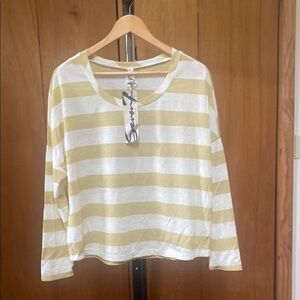 Striped Yellow and White Women's Top